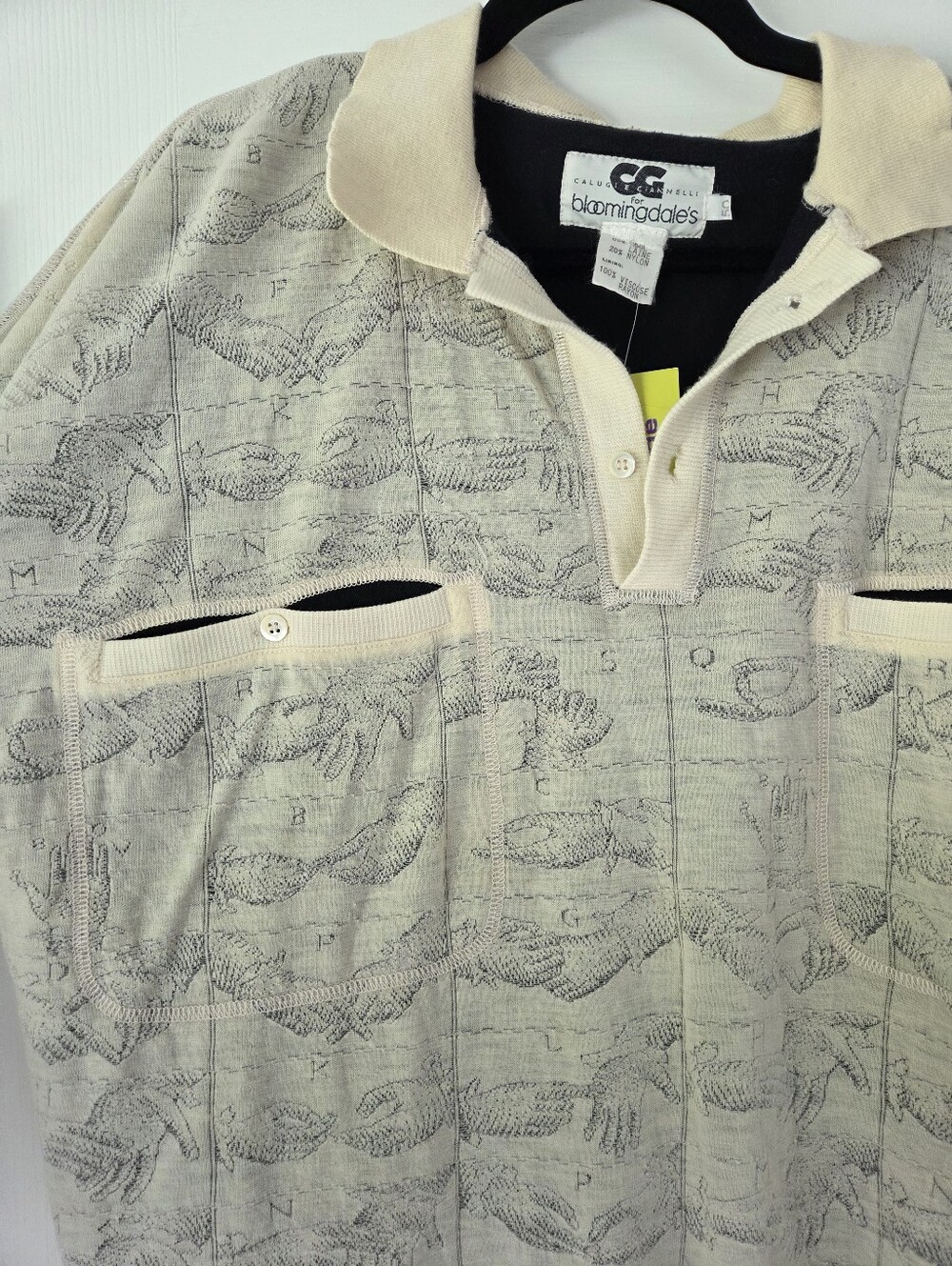 Very RARE Vintage Calugi e Giannelli for Bloomingdales Sign Language Sweater